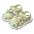 thumbnail image 4 of Girls Sandals Children Shoes Comfortable Flat Sandals Fashionable Toe Covering Children Toddler Shoes Beach Sandals Sandals for Girls(Color:Green,Size:5.5), 4 of 5