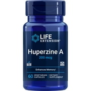 Life Extension Huperzine A 200 mcg – Huperzine A Supplement for Brain Health and Enhance Memory – Toothed Clubmoss Herb Extract Formula - Gluten-Free, Non-GMO, Vegetarian – 60 Capsules