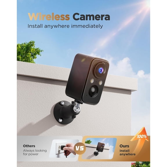 OPVM-Security Cameras Wireless Outdoor Battery: 2K WiFi Camera Indoor for Home Security System - CCTV Camera Waterproof Night Vision Camaras de Seguridad para Casa Inalambricas