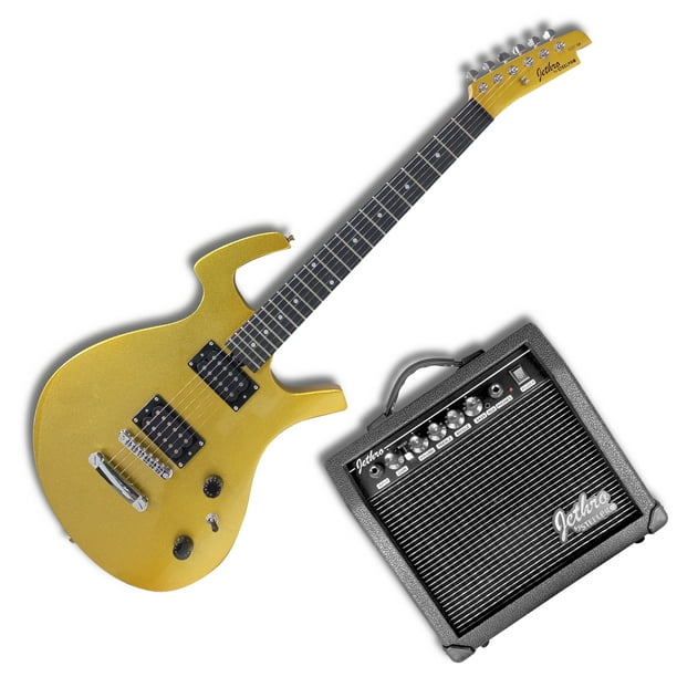 Paquete Guitarra Eléctrica Steelpro Jethro Series 037 Color Dorado