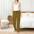 thumbnail image 4 of Naloa Retro Yellow and Black Houndstooth Pajamas Pants for Women, Lounge for Women,Women’s Pajama Lounge Pants-Medium, 4 of 6