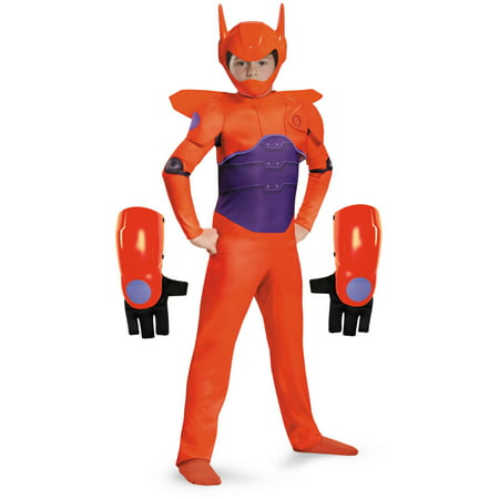 Kid's Red Baymax Big Hero 6 Disney Boys Costume And Gloves Bundle Large