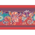 thumbnail image 2 of IBA Indianbeautifulart Orange Stripe|Leaves & Floral Artistic Fabric Laces For Crafts Printed Velvet&nbsp;Trim&nbsp;Fabric Sewing Border Ribbon&nbsp;Trims&nbsp;9 Yards 3 Inches, 2 of 2