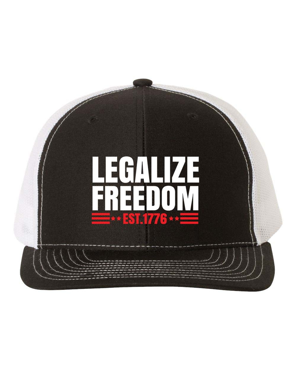 Heritage Pride Legalize Freedom Since 1776 Embroidered Mens Mesh Back Trucker