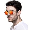 thumbnail image 2 of Lentes de Sol AIEYEZO Redondos Steampunk con Montura Metálica Bloqueo UV 100%, 2 of 7