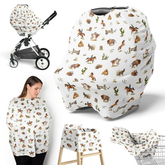 Sweet Jojo Designs Country Western Boy Multi Use Baby Car Seat and Nursing Cover