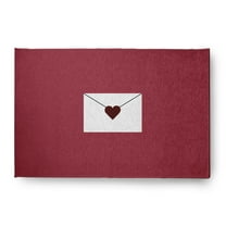 Simply Daisy 4' x 6' Maroon Love Letter Valentines Chenille Indoor/Outdoor Rug