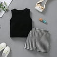 thumbnail image 4 of Douhoow Baby Boys Letter Printed Sleeveless Tops Stripe Short Set Summer Infant Boys Outfits, 4 of 6