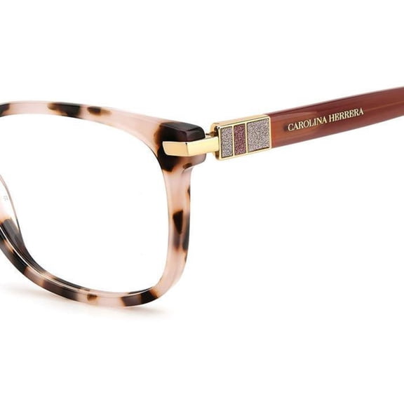 Carolina Herrera HER 0201 0H4V Women's Pink Havana Gold Eyeglasses