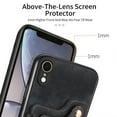 thumbnail image 3 of Nalacover For iPhone XR Case Ring Holder Kickstand with Credit Card Holder, Back Flip Premium Leather Magnetic Clasp Removable Wirst Hand Strap Cover For iPhone XR, Black, 3 of 14