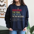 thumbnail image 4 of EcoLoom Godfather The Man The Myth The Bad Influence Grandpa Long Sleeve Unisex Midweight Crewneck Sweatshirt, 4 of 4