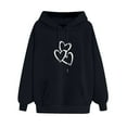 thumbnail image 3 of UAMVSH Oversized Hoodie for Women Cute Valentine's Day Heart Printed Hooded Pullover with Pockets Basic Long Sleeve Sweatshirts(Large,Black), 3 of 3