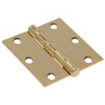 thumbnail image 1 of Hillman Hardware Essentials 851240 Residential Square Corner Door Hinges with Removable Pin Brass 3", 1 of 4
