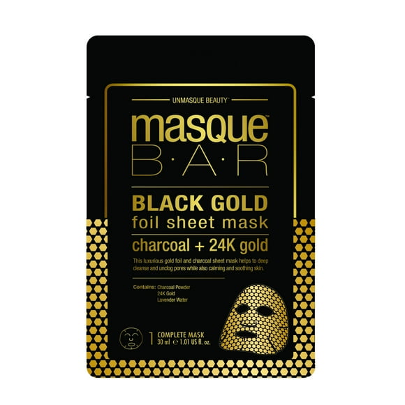Masque Bar Masque en Feuille Noir et Or