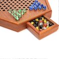 thumbnail image 2 of Wooden Chinese Checkers Board Game Set with Glass Ball and Drawers Strategy Game Hexagon Wooden Checkers Game for Children and Beginners, 2 of 4