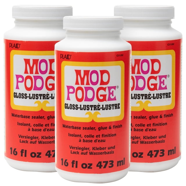 Sellador a base de agua Mod Podge, 473 ml, acabado brillante, paquete de 3