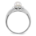 thumbnail image 2 of 925 Sterling Silver Polished Diamond and Freshwater Cultured Pearl Ring Size 9 Measures 2mm Wide Jewelry Gifts for Women, 2 of 7