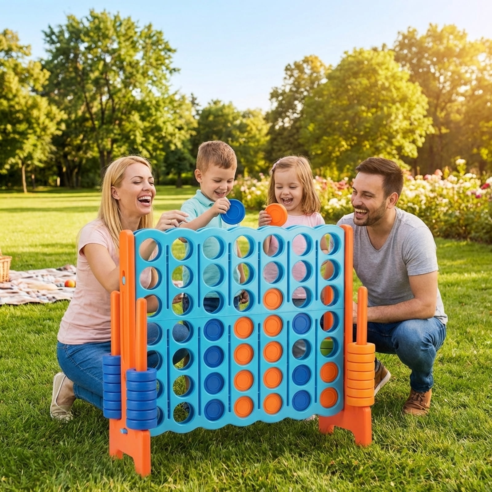 Redsmile 4 in A Row 4-to-Score Giant Jumbo Game Set for Family Party Holiday Multicolor - Outdoor Backyard Lawn Party Game for Kids Adults