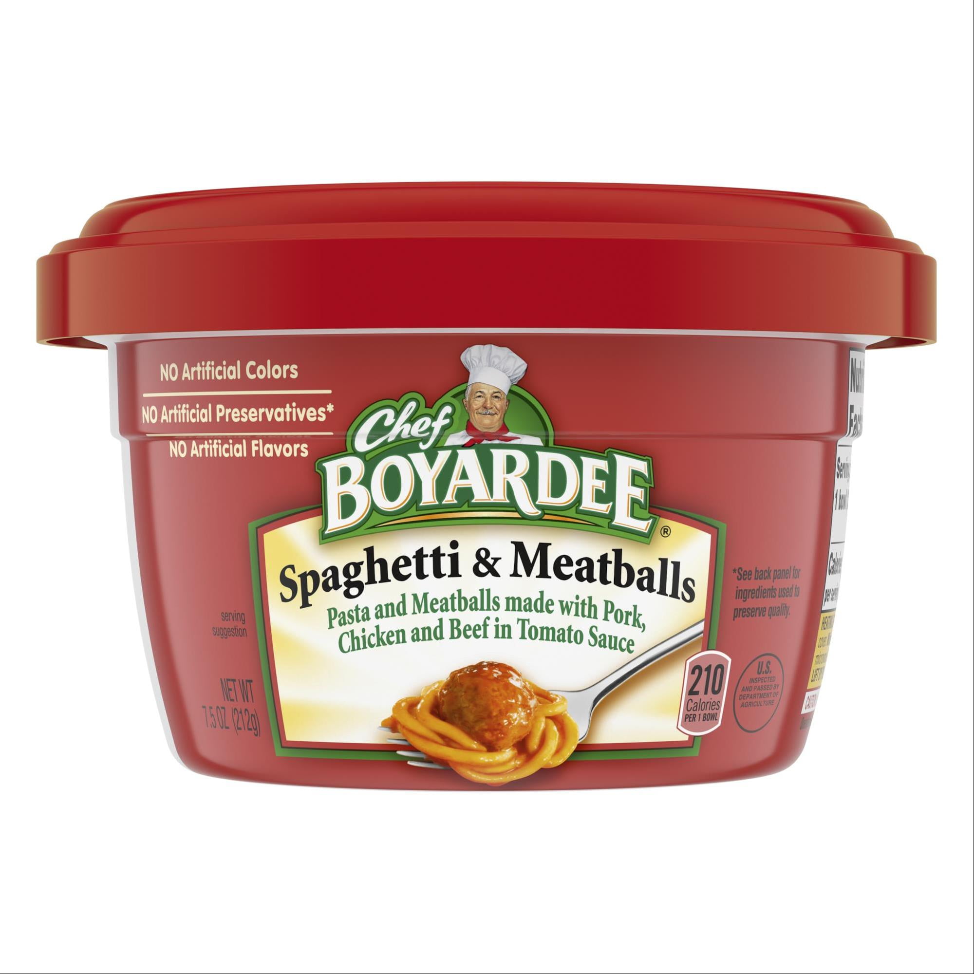 4 pack Chef Boyardee Spaghetti and Meatballs Microwave Pasta 7.5 Oz. Bowl