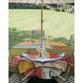 thumbnail image 3 of Nautical Anchor Table Cloth Round Tablecloth, Country Vintage Colorful Wooden Plank Waterproof Wrinkleproof Table Cover with Umbrella Hole and Zipper for Party/Dining/Patio/Wedding 60 Inch, 3 of 9