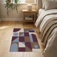 thumbnail image 3 of ODIKA 2'x3' Washable Samll Area Rug Blue Burgundy and Geometric Art Modern Abstract with Bold Shapes for Entryway, Kitchen, Laundry Room, Non-Slip, Low Pile, 3 of 7