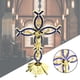 thumbnail image 4 of Cruz de crucifijo católico de soporte, estatua y estatuilla de Jesucristo de aleación para decoración de , adorno de Iglesia de oficina Azul Macarena Crucifijo de pie, 4 of 8