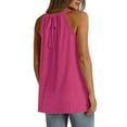 thumbnail image 5 of Otvok Tank Top for Women Summer Solid Round-Neck T-Shirt Sleeveless Bandage Casual Blouse Tops, 5 of 6