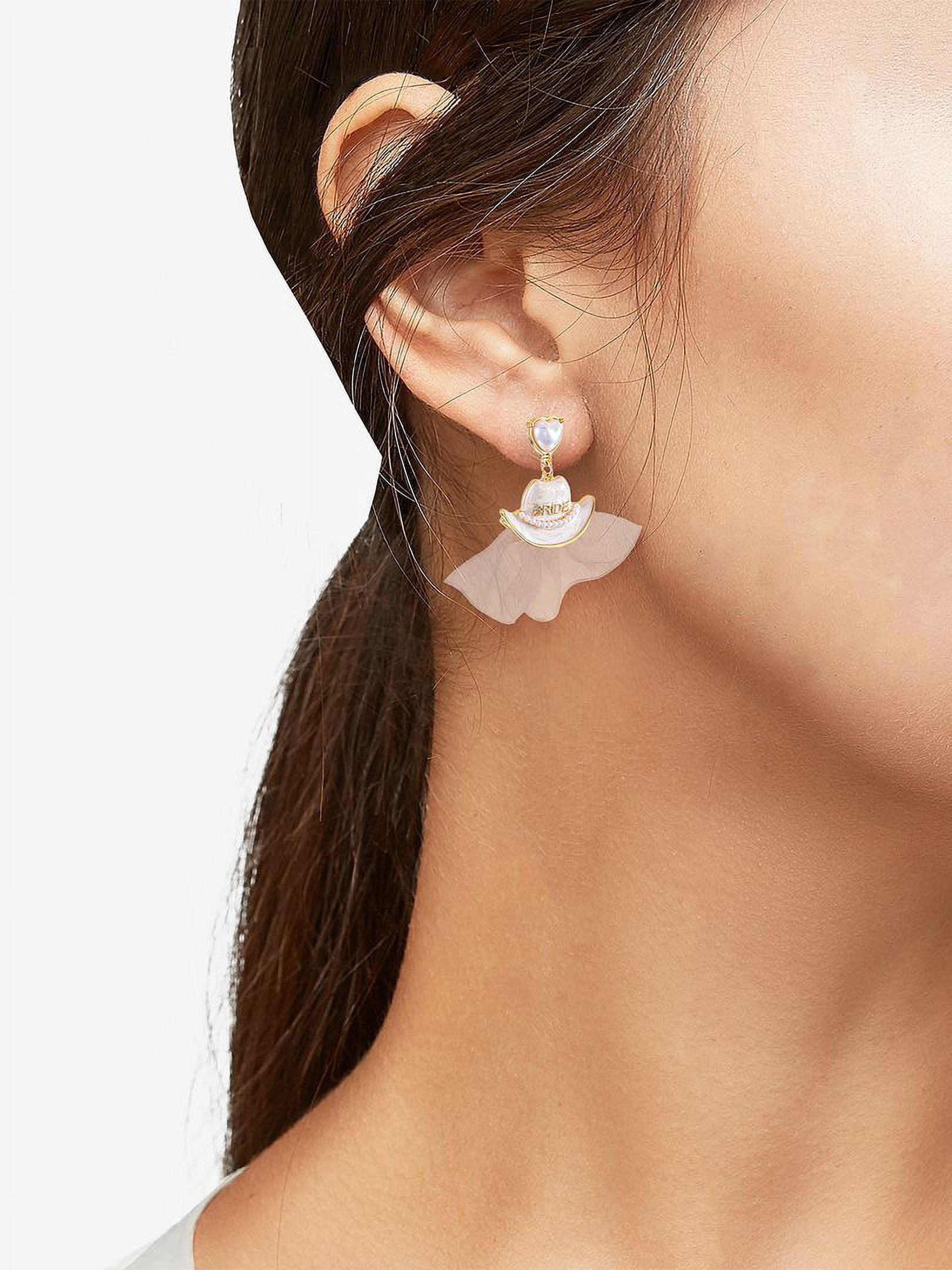 Packed Party Bridal Cowgirl Hat Earring