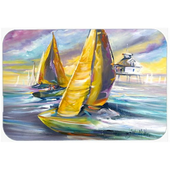 Carolines Treasures  Sailboat With Middle Bay Lighthouse Mouse Pad