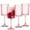Pink, variant on Ribbed Clear Wine Glasses Set of 4, 18oz Lead-Free Crystal Vintage Wine Glasses, Thin Rim Long Stem for Red/White Wine & Champagne