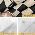 thumbnail image 4 of No Hook Shower Curtains with Snap-in Liner Set, Farmhouse Coffee Waterproof Hotel Style Bathroom Shower Curtain, Modern Vintage Coffees Black Brown Plaid Breathable Mesh Top Bath Curtains 72''x78'', 4 of 9