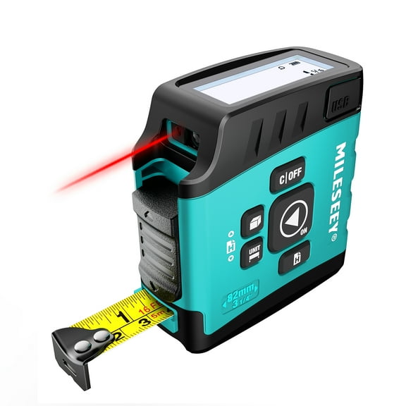 MiLESEEY DT20 Digital Laser Tape Measure,130FT Laser Measuring Tool,16FT Easy Read Digital Measuring Tape Retractable with Fractions,Rechargeable Measurement Tool for Distance/Area/Volume/Pythagorean