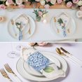 thumbnail image 3 of Blue Hydrangea Floral Cloth Napkins, Farmhouse Flowers Blossom Washable and Reusable Dinner Napkins Set of 4, Table Napkin for Kitchen Party Birthday Wedding Hotel Housewarming 20"x20", 3 of 9