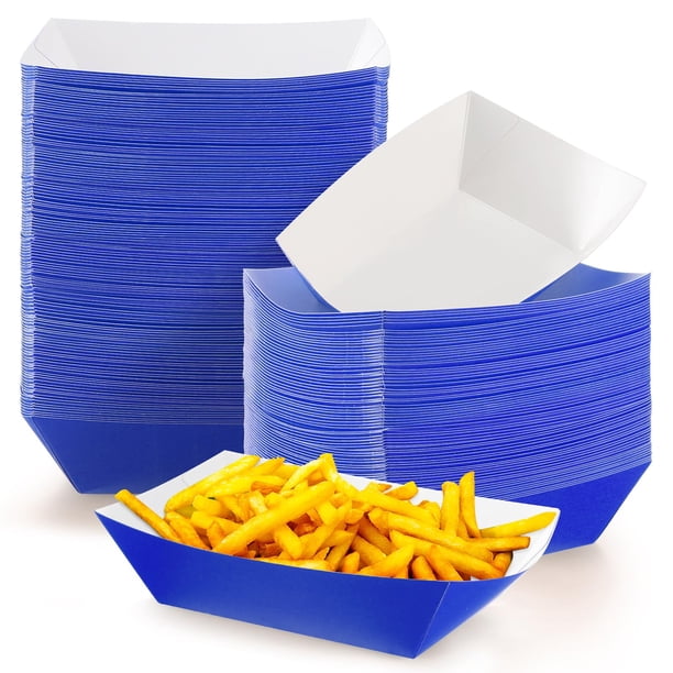 Bandejas desechables para nachos Yinkin Food Trays de 2 libras, 100 unidades de papel kraft