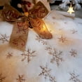 thumbnail image 2 of "Snowlflake Christmas Tree Skirt, Large Snowy White Fur Tree Skirt with Snowy Pattern for Christmas Decorations (Gold,Silver,Multicolor)", 2 of 7