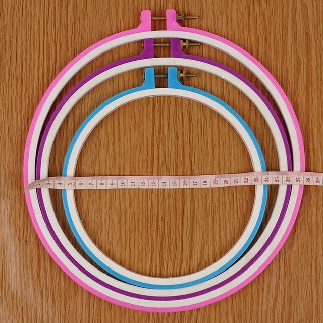 1pc Plastic Embroidery Hoop Sugar ring plastic Color Embroidery hoop candy color Hoops Plastic Circle Cross Stitch Ring Tools Color Random