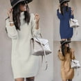 thumbnail image 5 of LYXSSBYX Long Sleeve Dresses Hot Sale Clearance Women's Turtleneck Knitted Jumper Sweater Long Sleeve Elegant Casual Dress, 5 of 5