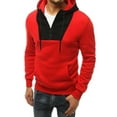 thumbnail image 5 of XIAOCHA Men's Quarter-Zip Hoodies Loose Color Block Hooded Top Kangaroo Pocket Comfortable Workout Hoodie, 5 of 7