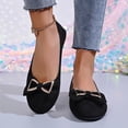 thumbnail image 6 of BRGZLK Women's Flat Shoes Solid Color Versatile Round Toe Bowknot Suede Casual Comfortable Slip On Shoes Lightweight Breathable Walking Flats for Daily Wear Black 5.5, 6 of 9