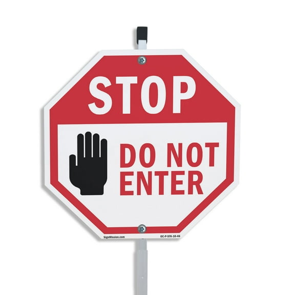 Stop Do Not Enter 10 inch X 10 inch Octagon Rust Free Aluminum Metal Signs with Aluminum Mounting Stake Weather Resistant UV Protected for Workplace Private Property and Construction