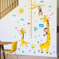 thumbnail image 1 of Adhesivos de pared con dibujos animados de jirafas y tablas de altura con monos y pájaros, 1 of 3