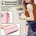 thumbnail image 2 of Crossbody Wallet Case for iPhone 15 Plus, with RFID Blocking Card Holder, PU Leather Zipper Wallet Detachable Magnetic Phone Case,Shockproof Protective Cover with pocket Credit Card Slots,Pink, 2 of 11