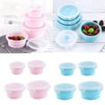 thumbnail image 2 of Foldable Round Silicone Lunch Box (27oz) - Microwave Safe, Sealed Lid, Portable, Kitchen Supplies, 2 of 8