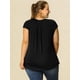 thumbnail image 5 of Camiseta Casual de Verano Agnes Orinda Cuello Redondo Negro 1X, 5 of 6