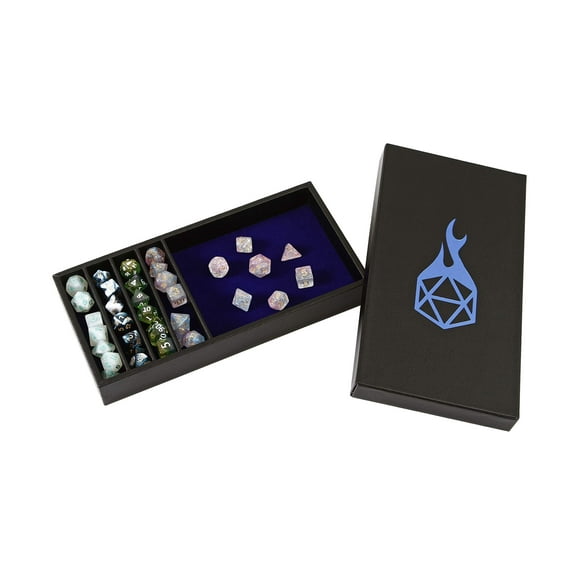 Forged Dice Co. Dice Battle Pit Dice Tray - 2 Dice Trays in 1 with Staging Area - Rolling Tray and Storage Compatible with any Dice Game, D&amp;D and RPG Gaming - Blue