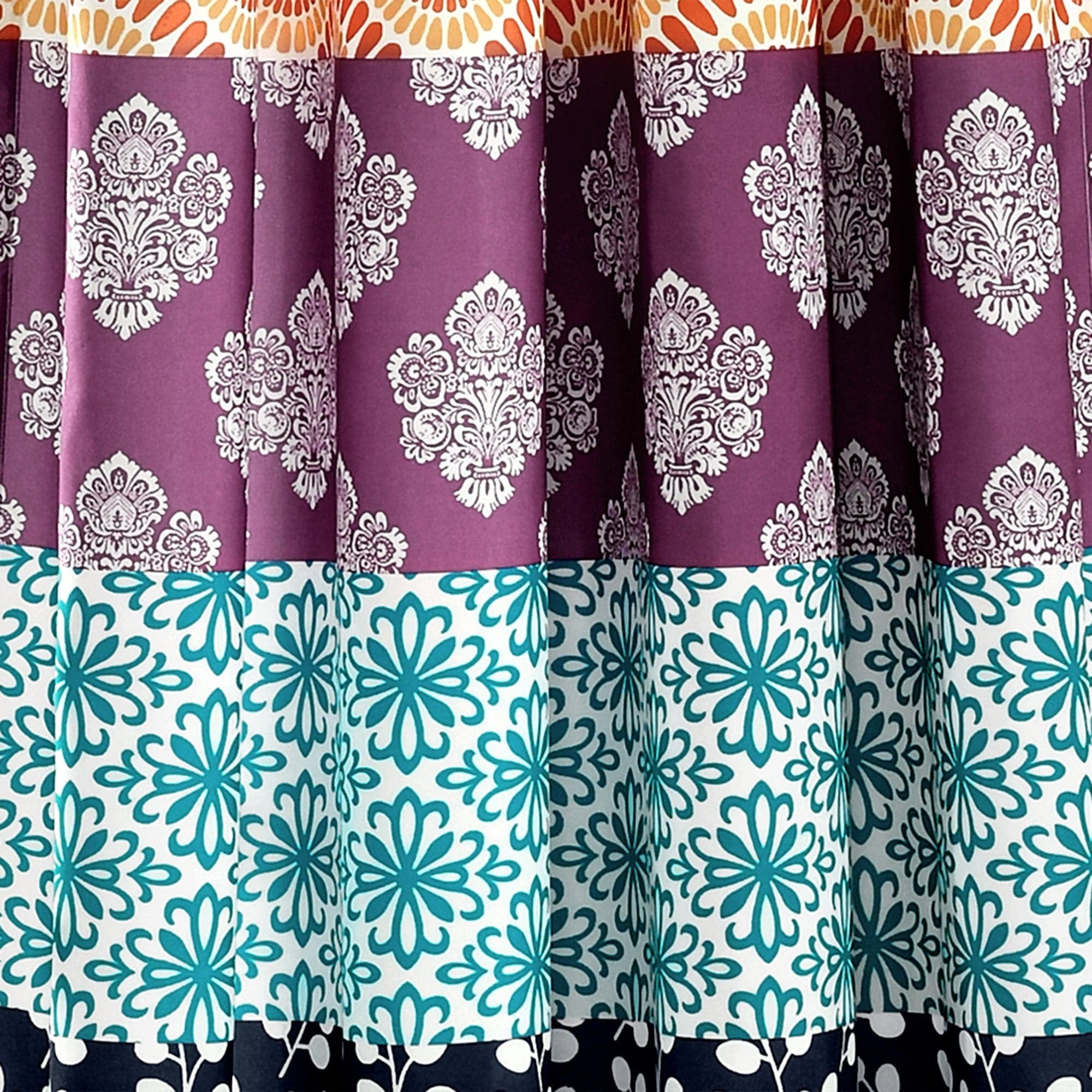 Lush Decor Premium Striped Drapes - Bohemian Stripe Window Panel Set - 84x52 in Turquoise - 2 Piece