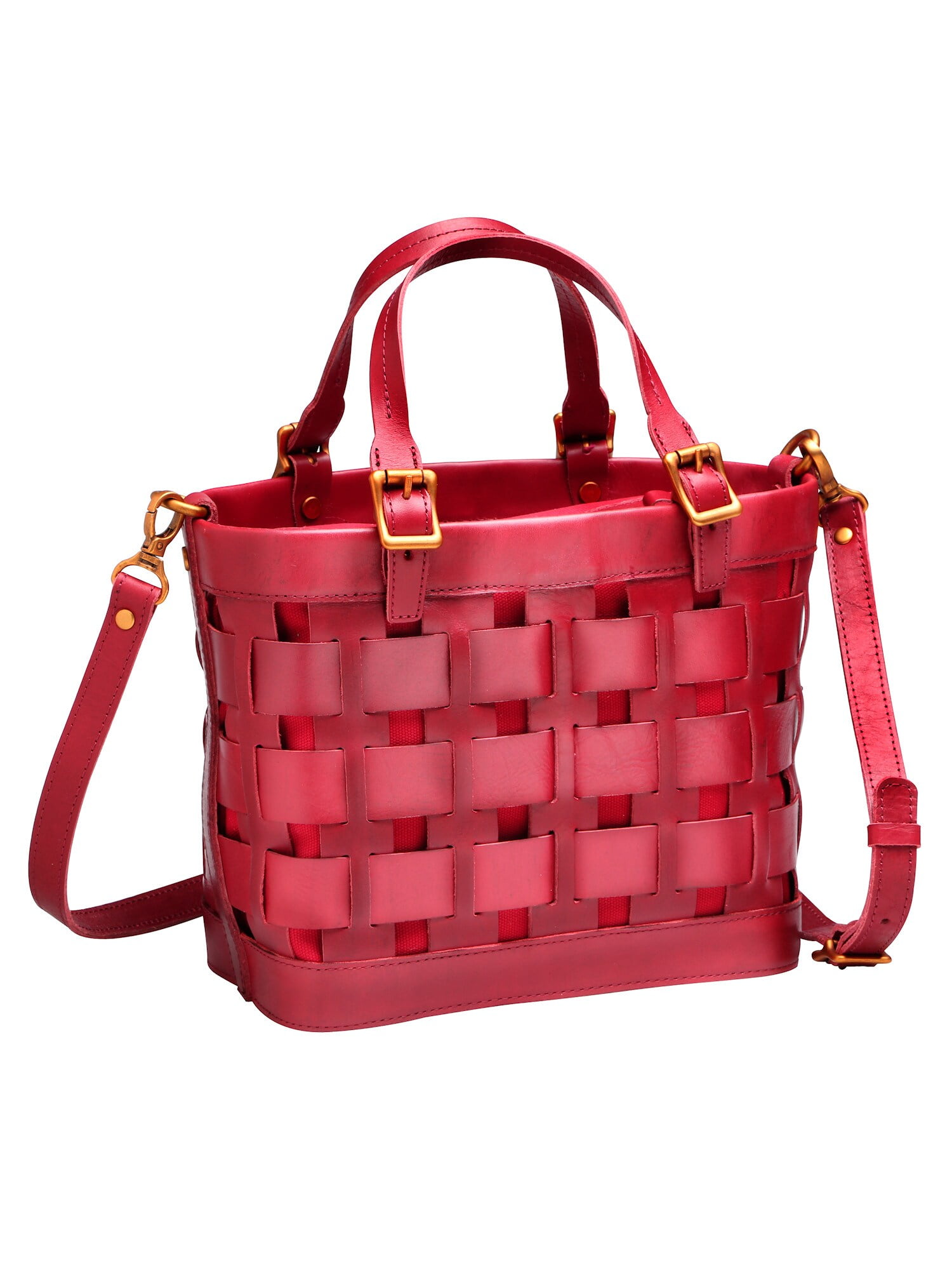 AmeriLeather Women's Leather Basketweave Purse, Basket Handbag Shoulder