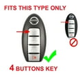 thumbnail image 3 of Dobrev 4 Button Flip Silicone Case Protector Skin Rubber Fob Cover Smart Car Remote Holder Suitable with Nissan Altima Armada Versa Sentra Versa Murano Leaf Keyless Entry Remote Key (black and purple), 3 of 4