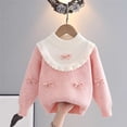thumbnail image 7 of yillto Sweater for Little Girls Knit Soft Long Sleeve Warm Fall Winter Cute Crewneck Pullover Tops, 7 of 7