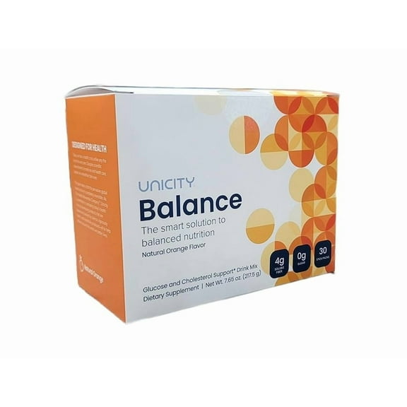 Unicity Balance Orange – 1 Box (30 Packets) | Orange Fiber Drink Mix